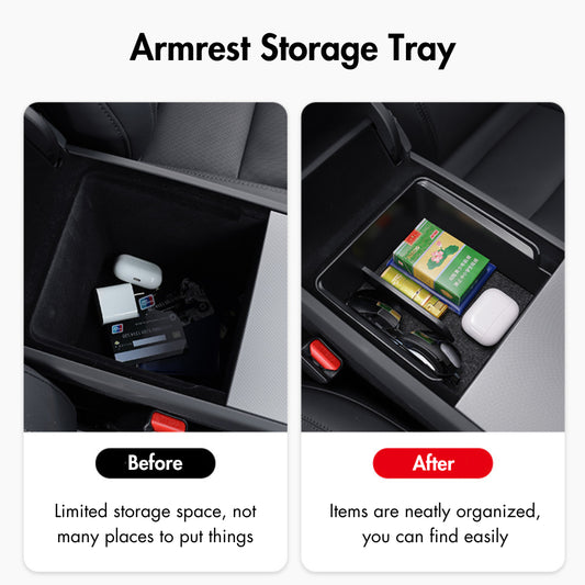 Tesla 2025 Model 3 Highland/Y Juniper Armrest Storage Box Organizer Tray Interior Storage Accessories Organizer