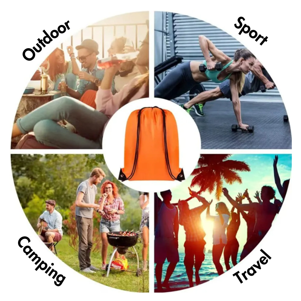 Polyester Drawstring Bag Waterproof Sport Bag Outdoor Storage Bag String Backpack Gym Hiking Marathon Beg Sukan 运动袋运动包