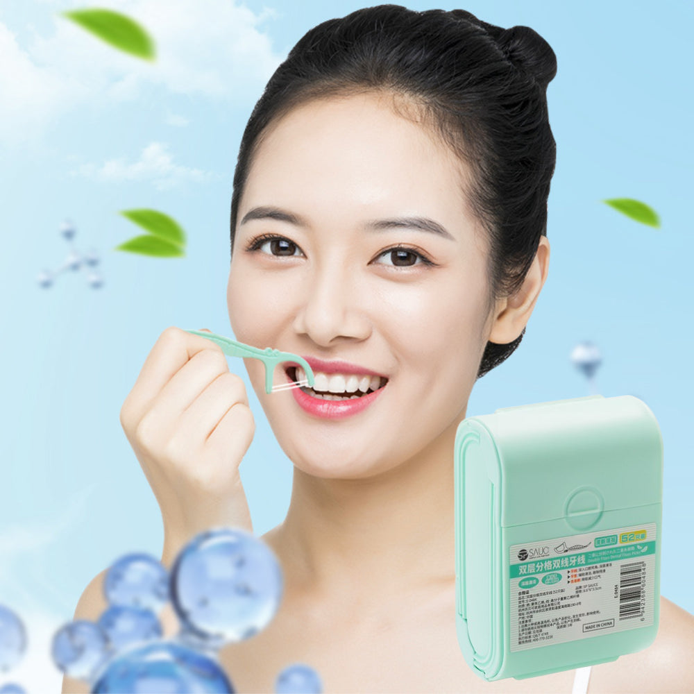 Dental Floss Picks 52PCS/Box Tooth Cleaning Floss Refillable Toothpick Floss Pick Oral Care 一次性牙线棒