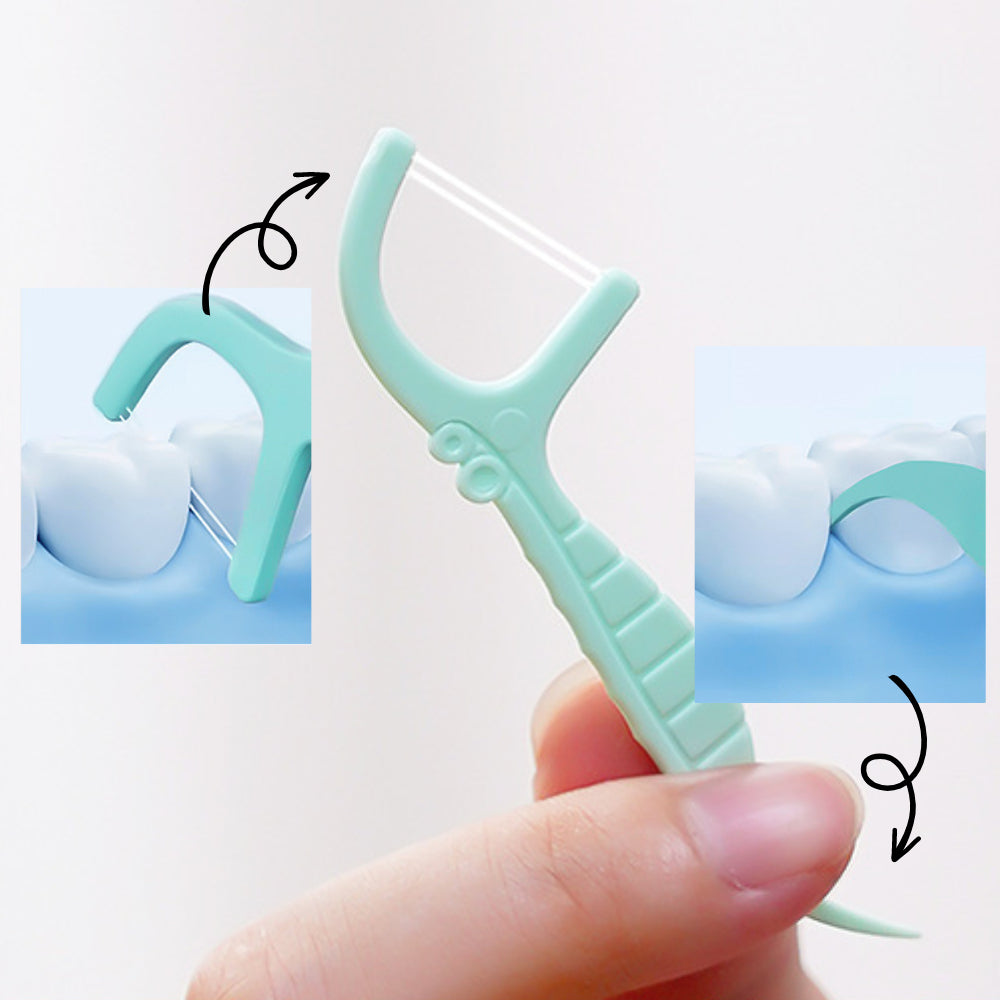 Dental Floss Picks 52PCS/Box Tooth Cleaning Floss Refillable Toothpick Floss Pick Oral Care 一次性牙线棒