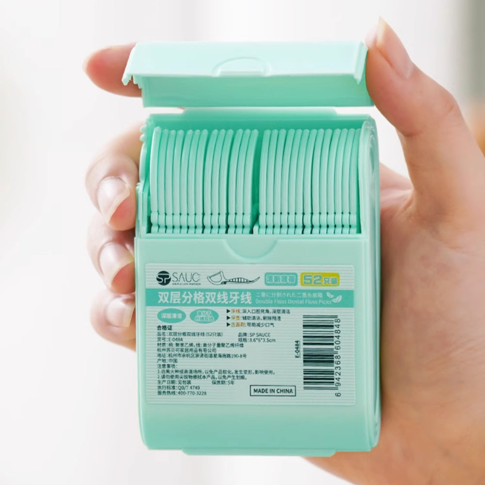 Dental Floss Picks 52PCS/Box Tooth Cleaning Floss Refillable Toothpick Floss Pick Oral Care 一次性牙线棒