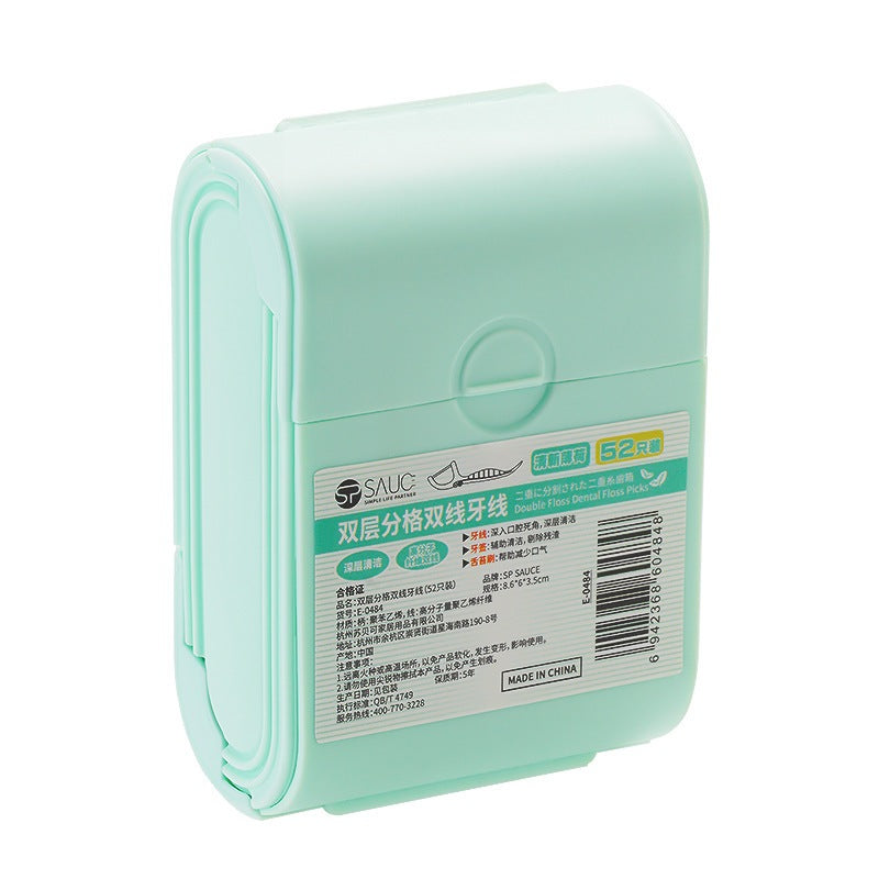Dental Floss Picks 52PCS/Box Tooth Cleaning Floss Refillable Toothpick Floss Pick Oral Care 一次性牙线棒