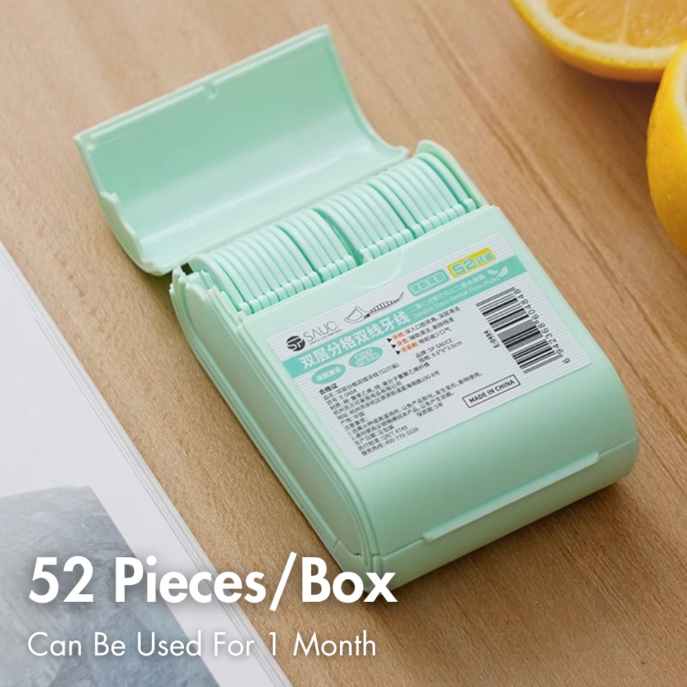 Dental Floss Picks 52PCS/Box Tooth Cleaning Floss Refillable Toothpick Floss Pick Oral Care 一次性牙线棒