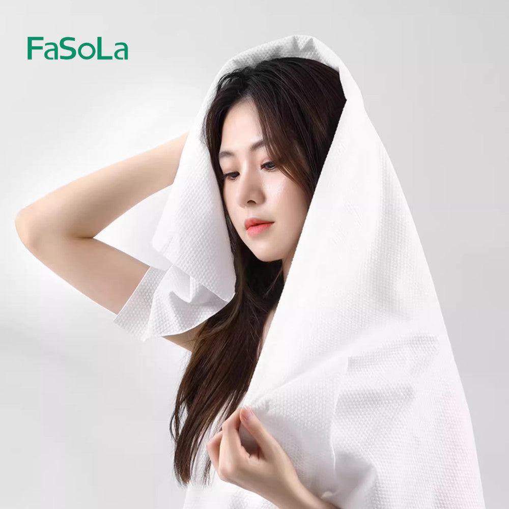 FaSoLa 2pcs Disposable Bath Towel 100*70cm Skin Friendly Thickened & Strong Water Absorption 一次性浴巾毛巾