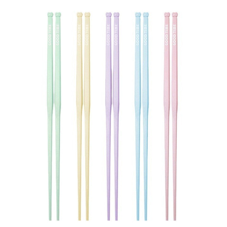 5 Pairs Cute Alloy Chopsticks Anti-Slip Matte Texture Eco-Friendly Reusable Dishwasher Safe 5双合金餐筷防滑