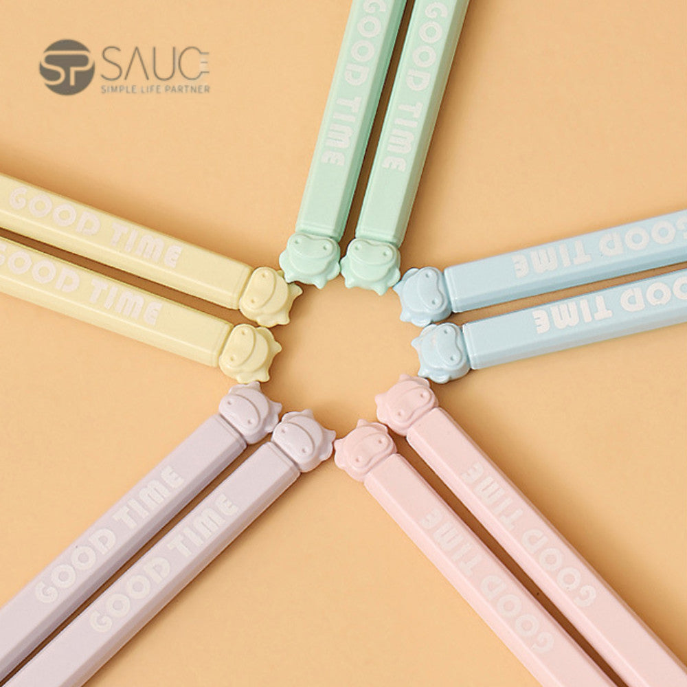 5 Pairs Cute Alloy Chopsticks Anti-Slip Matte Texture Eco-Friendly Reusable Dishwasher Safe 5双合金餐筷防滑