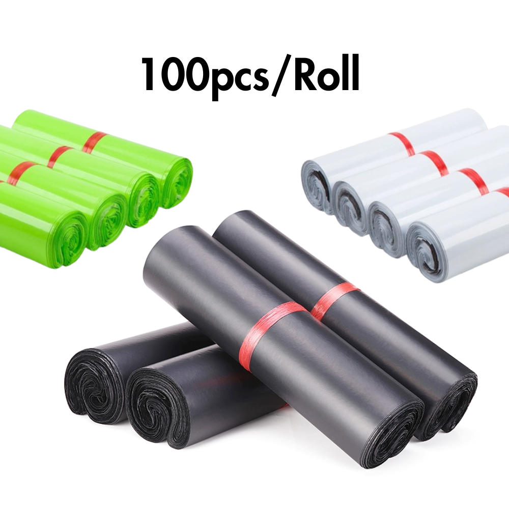 Courier Bag 0.10mm± Thickness 100pcs/Roll Parcel Bag No Pocket Flyer Plastik Courier Plastic Pos Kurier Plastik Mailing 快递袋
