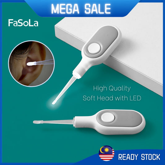 FaSoLa LED Flashlight Ear Cleaner Soft Head Earpick Earwax Removal Earpick For Kids and Adult
