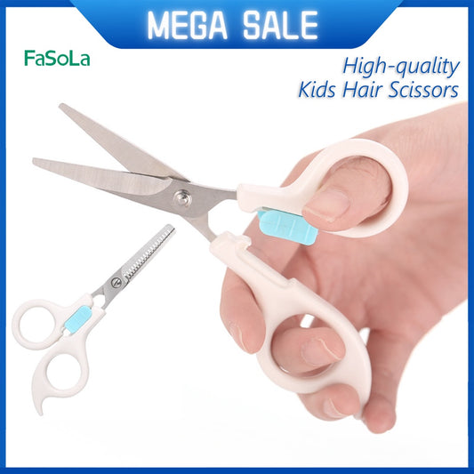 FaSoLa Baby Kids Hair Scissors Thinning Scissors Safety Stainless Steel Hair Cutting Thinning Scissor Gunting Rambut 理发剪