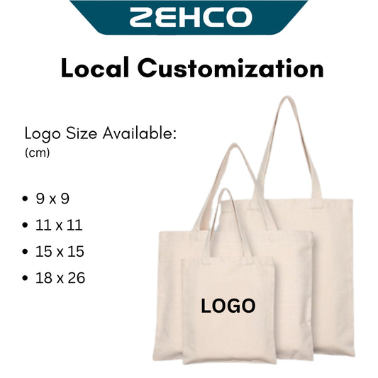 Only Logo Print Custom Logo Canvas Tote Bag Plain Bag Custom Logo Letter Photo DIY 手提帆布袋印花定制 (Not Include Bag)