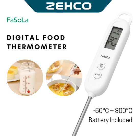 FaSoLa Digital Food Thermometer Food Probe 3 Sec Instant Read Kitchen Thermometer Probe Heat Tester BBQ Baking 测水温计厨房温度计