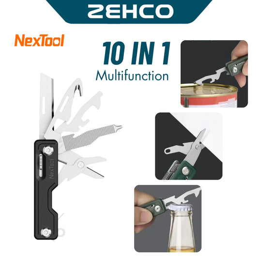 NexTool 10 In 1 Mini Folding Knife Multi-Function Folding Knife Cutter Tools Stainless Steel Portable Pocket Size  折叠小刀