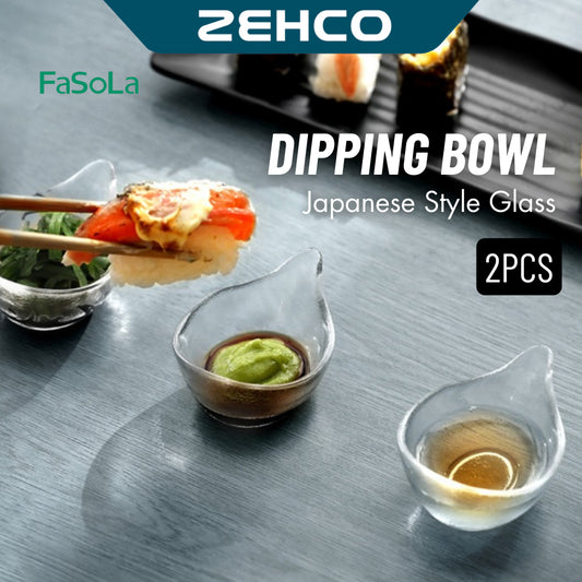 FaSoLa 2pcs Sauce Plate Soy Sauce Dipping Bowl Japanese Style Seasoning Bowl Side Dish Plate Pinggan Sos 调味小蝶酱油碟