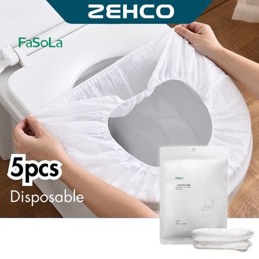 FaSoLa 5pcs Disposable Toilet Seat Cover Waterproof Portable Travel Disposable Toilet Seat Pelapik Tandas Duduk 卫生马桶垫
