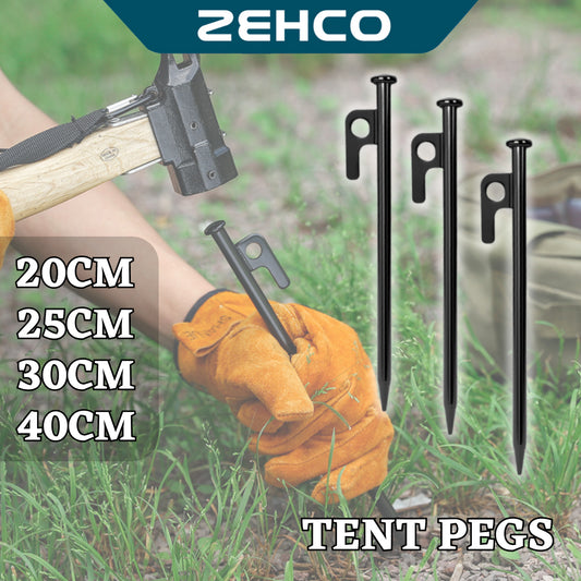20/25/30/40cm Camping Tent Nail Peg Heavy Duty and Pole Holder for Flysheet Tarp Awning Canopy Support Anchor Camp
