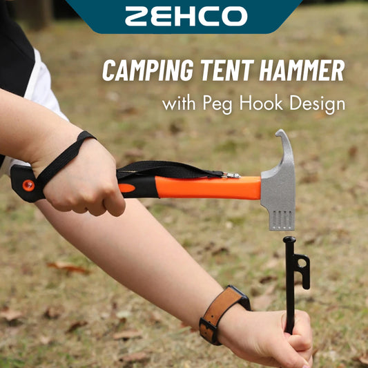 Camping Hammer with Tent Stake Remover Multifunction Carbon Steel Outdoor Camping Tent Hammer Paku Besi Penukul 野营铁锤