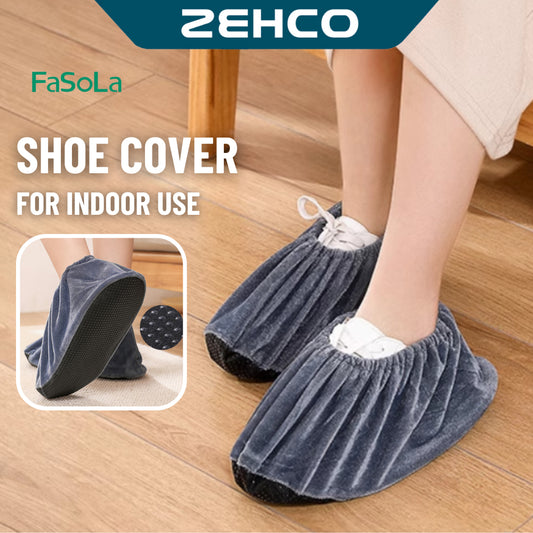 FaSoLa Shoe Cover Non Slip Home/Office Use Elastic Washable Comfortable No Need Take Off Shoes Cover Kasut Rumah 防滑绒布鞋套