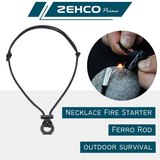 Fire Starter Necklace Survival Paracord Necklace Ferro Rod Emergency Fire Rescue Outdoor Survival Camping Hiking Hunting