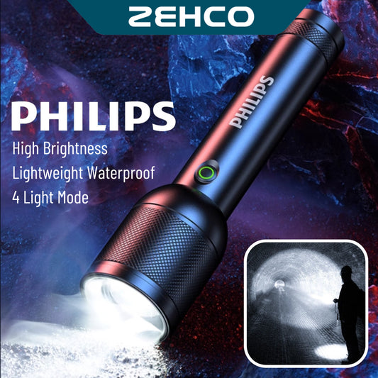 Philips Torch Light SFL1236 LED Super Bright 4 Mode (300LM) Waterproof Type-C Charging Portable Flashlight 手電筒強光