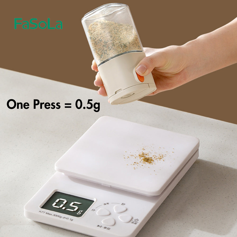 FaSoLa 2 In 1 Seasoning Bottle Dispenser Glass 180ml 50g One Press Salt Seasoning Container 盐罐调料罐