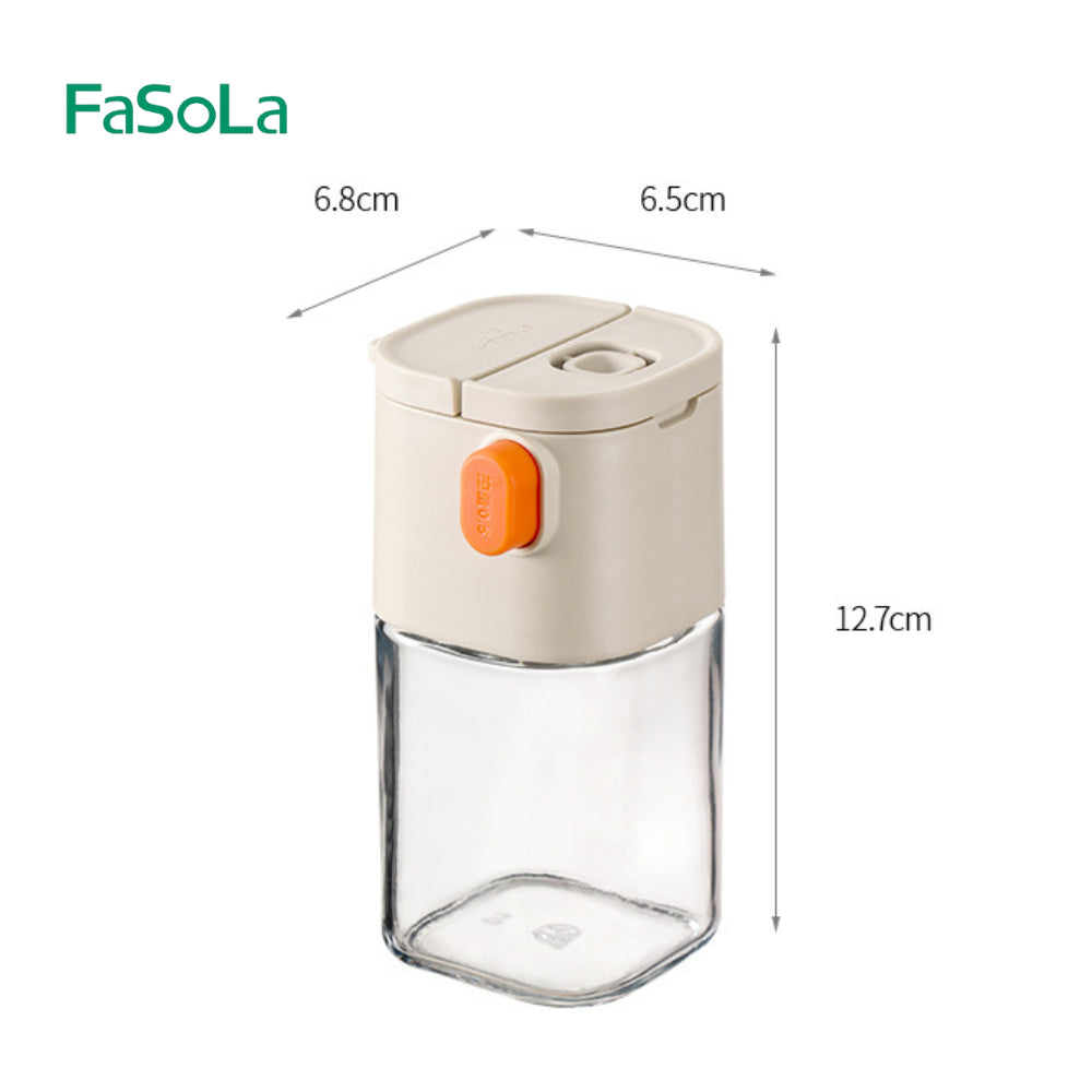 FaSoLa 2 In 1 Seasoning Bottle Dispenser Glass 180ml 50g One Press Salt Seasoning Container 盐罐调料罐