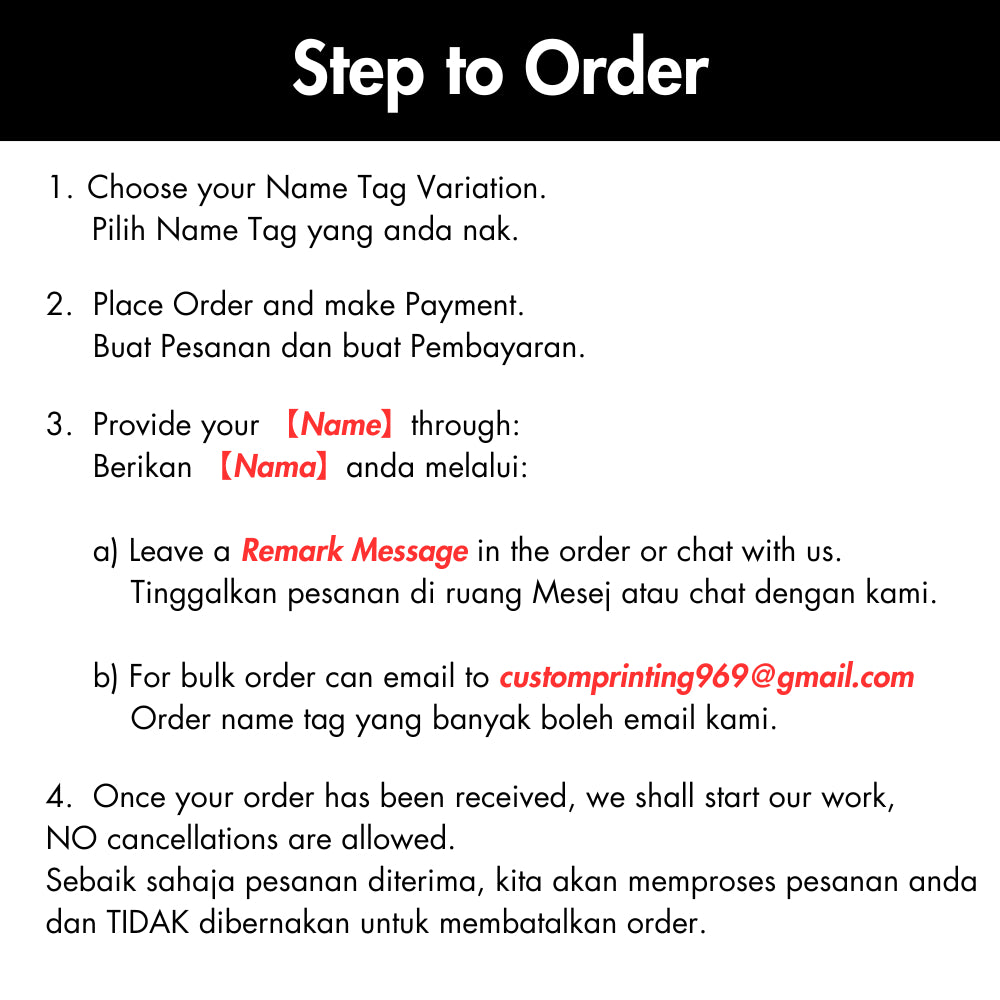 Formal Name Tag Pin Cikgu/Pekerja Pejabat/Murid Standard Size Name Tag Engrave 名牌定制