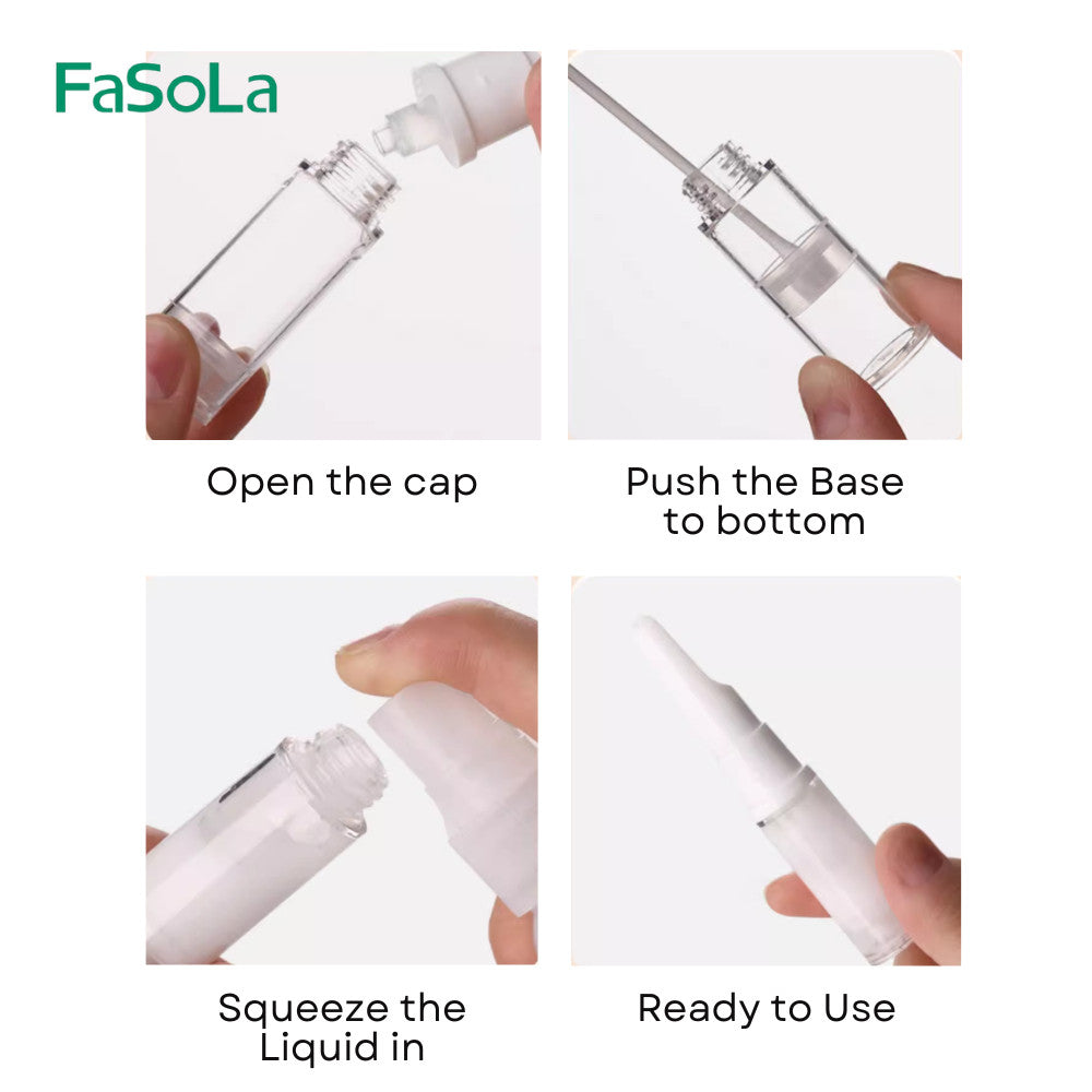 FaSoLa Travel Vacuum Bottle 5ml Airless Pump Portable Travel Bottle Refill 旅行真空按压瓶罐【FREE LABEL】