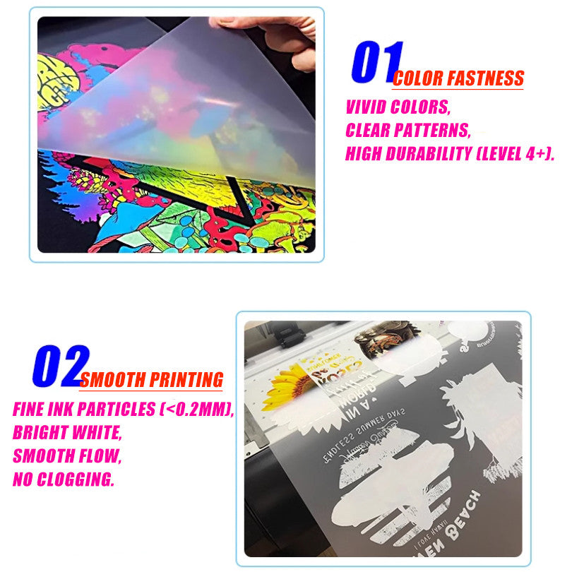 DTF Pet Film Roll 30cm x100 meter Double Side Matte DTF Heat Transfer Film Roll 白墨烫画膜