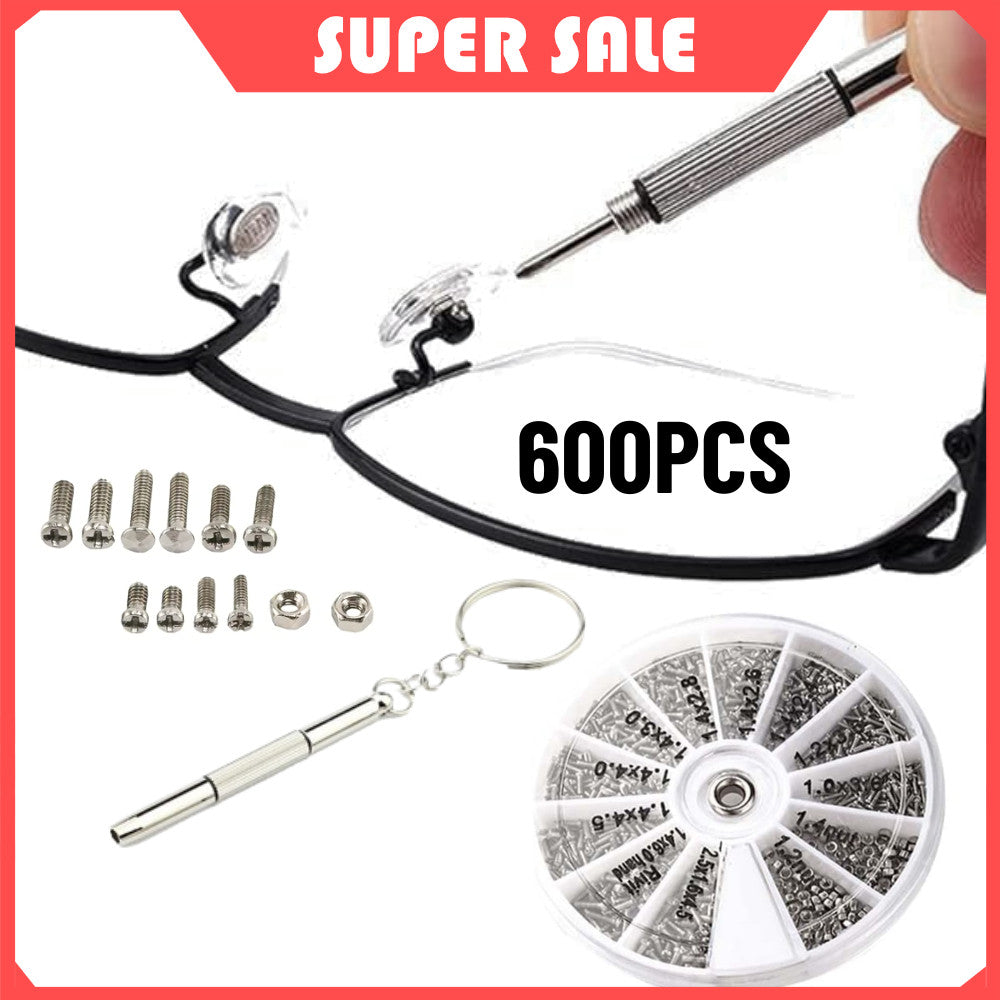600pcs/Box Machine Screw Set Kit Mini Screws Tools Box Screw for PC Glasses Mobile Watches 小螺丝盒