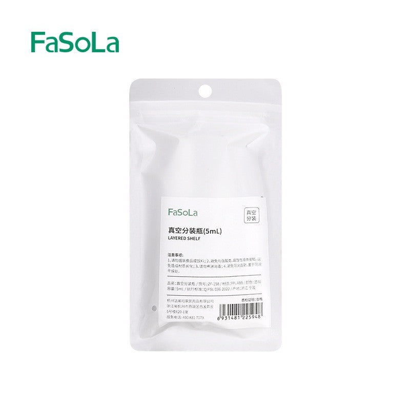 FaSoLa Travel Vacuum Bottle 5ml Airless Pump Portable Travel Bottle Refill 旅行真空按压瓶罐【FREE LABEL】