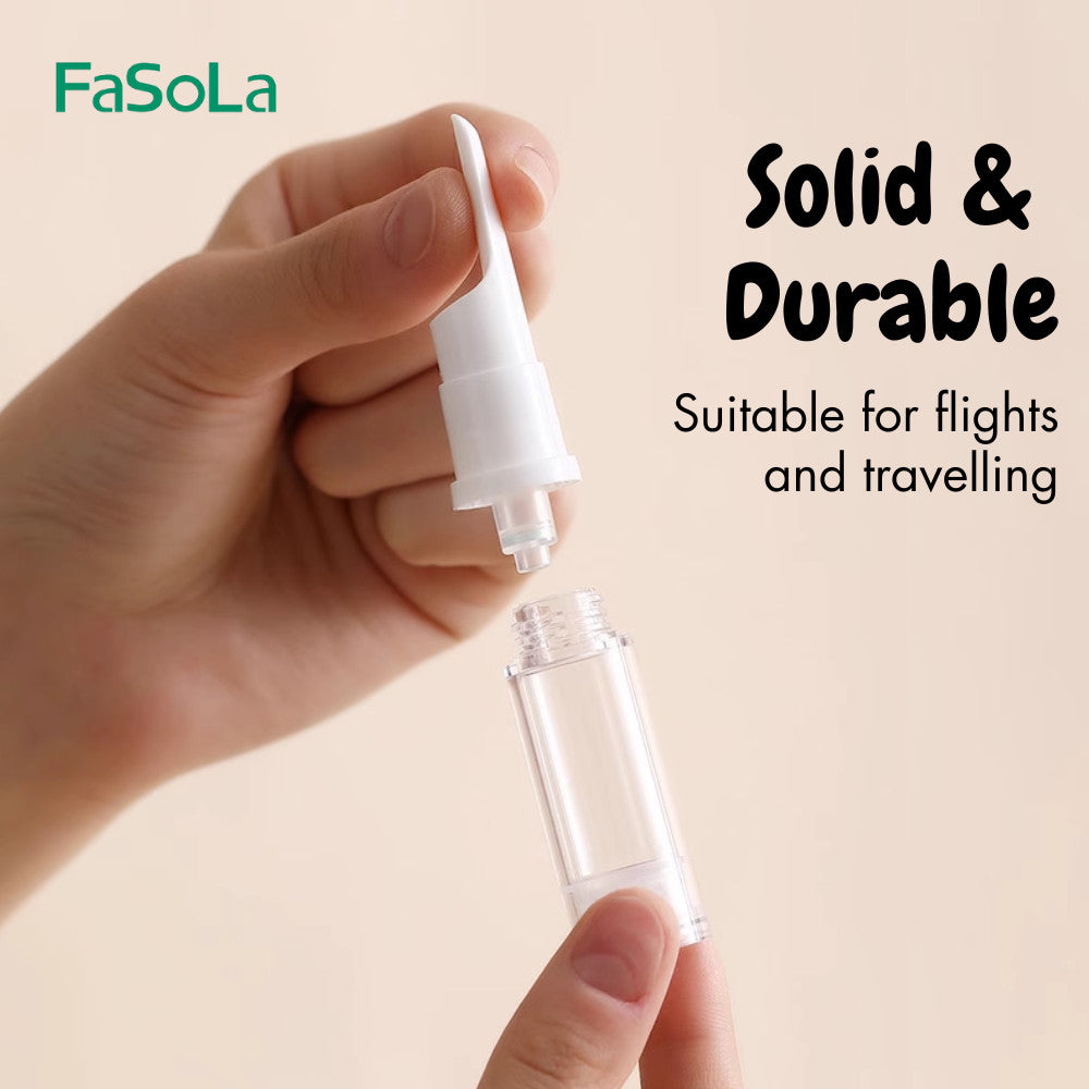 FaSoLa Travel Vacuum Bottle 5ml Airless Pump Portable Travel Bottle Refill 旅行真空按压瓶罐【FREE LABEL】