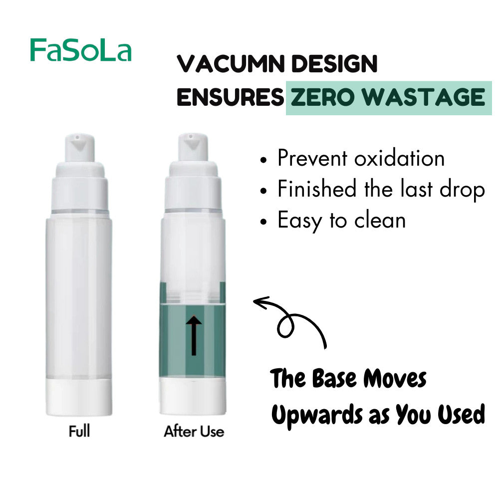 FaSoLa Travel Vacuum Bottle 5ml Airless Pump Portable Travel Bottle Refill 旅行真空按压瓶罐【FREE LABEL】