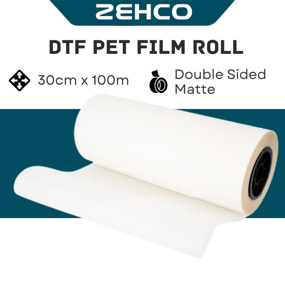 DTF Pet Film Roll 30cm x100 meter Double Side Matte DTF Heat Transfer Film Roll 白墨烫画膜