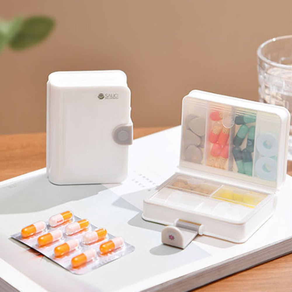 8-Compartment Medicine Box Portable Pill Case Sealed Moisture-Proof Medicine Splitter Box 8格药盒