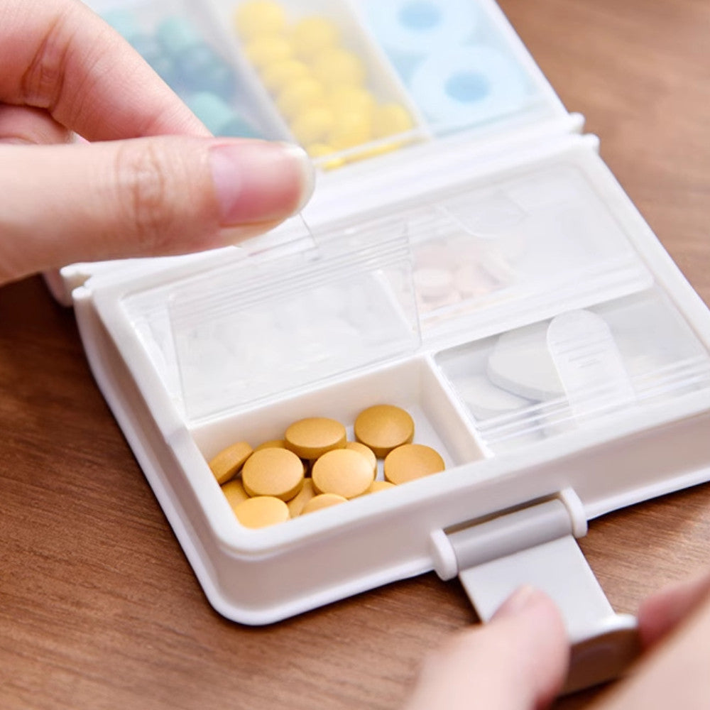 8-Compartment Medicine Box Portable Pill Case Sealed Moisture-Proof Medicine Splitter Box 8格药盒