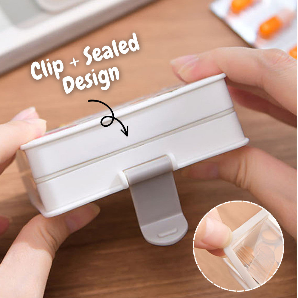 8-Compartment Medicine Box Portable Pill Case Sealed Moisture-Proof Medicine Splitter Box 8格药盒