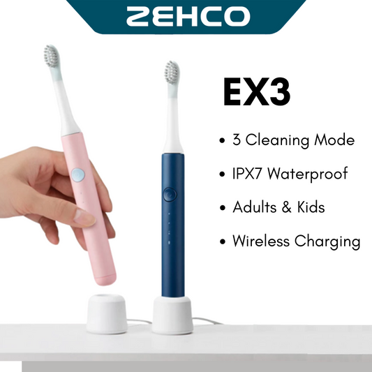 PINJING EX3 Electric Toothbrush 3 Cleaning Modes IPX7 Wireless Charging Electric Toothbrush for Kids Adult 电动牙刷