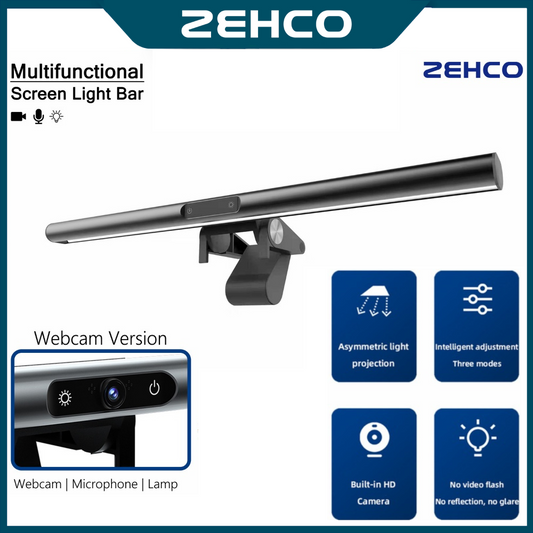 Zehco 3 In 1 Monitor Light Bar Computer Webcam Microphone Adjustable Angle Brightness Light Bar For Monitor Laptop 屏幕灯
