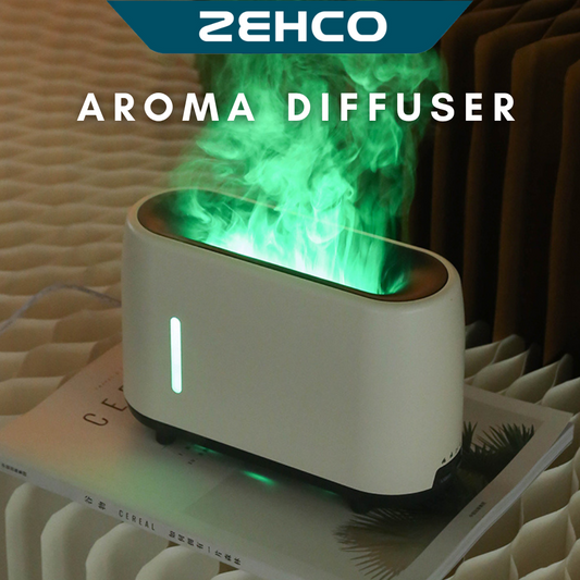 Zehco Flame Humidifier 200ml Essential Oil Aroma Diffuser Ultrasonic Aromatherapy Mist Maker Mood Lamp