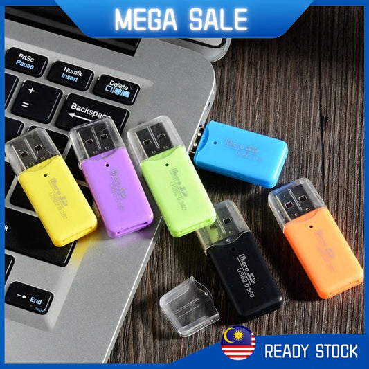 2 in 1 High Speed USB 2.0 Micro SD TF Memory Card Reader Mini Portable SD Card Adapter 【Random Color】