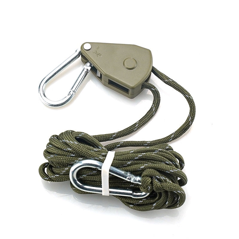 Outdoor Camping Pulley Adjuster 2M Camping Tent Rope Buckle