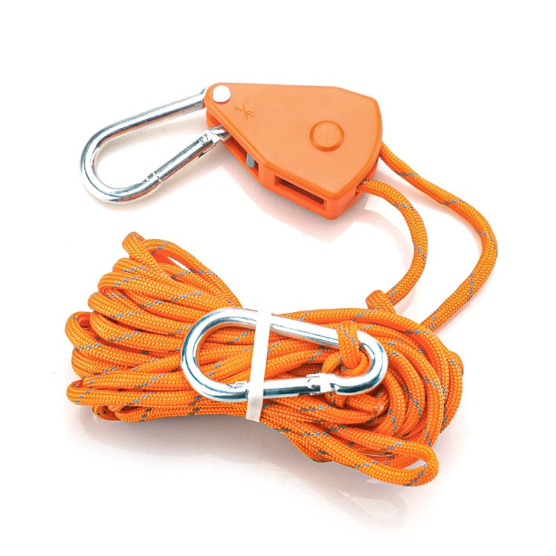 Outdoor Camping Pulley Adjuster 2M Camping Tent Rope Buckle