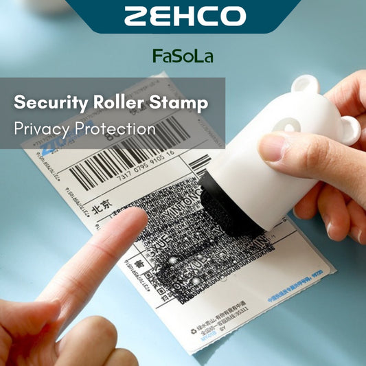 FaSoLa Security Roller Stamp Cover Parcel Mail Label Privacy Protect Portable Refillable Ink Privacy Roller Stamp 保密印章
